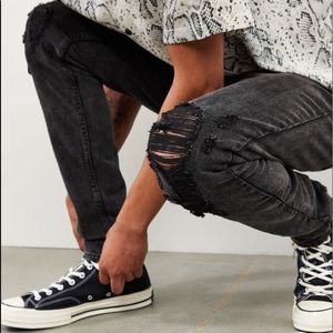 PacSun Black Ripped Stacked Skinny Jeans